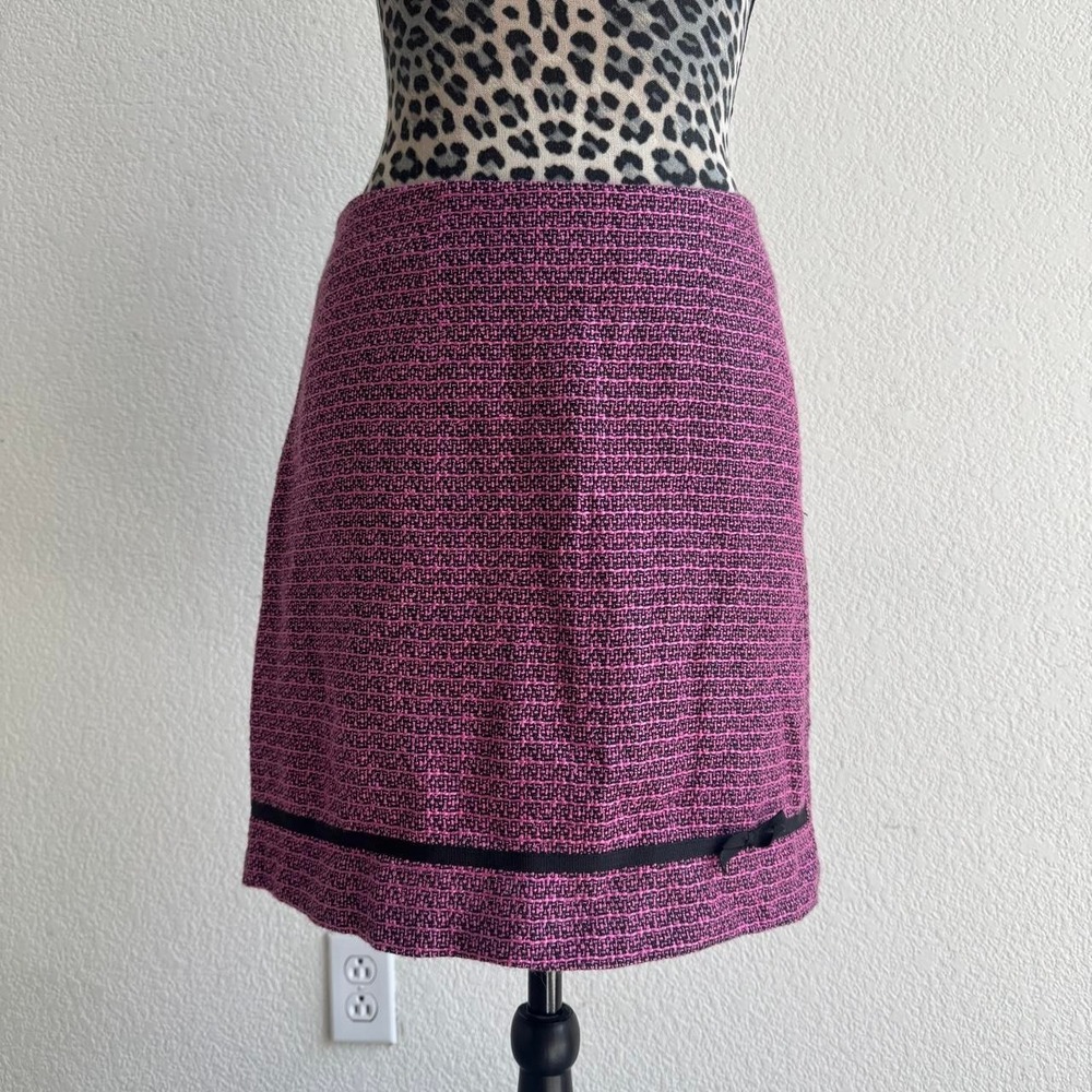 Jodi Kristopher pink and black tweed mini skirt